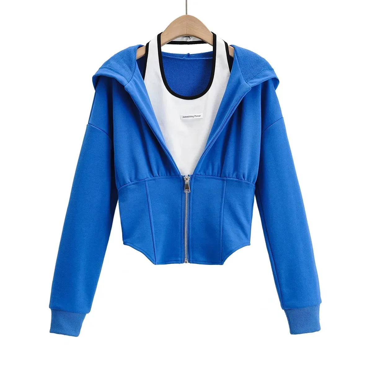 Halter Neck Vest Hooded Sweater Two-piece Set Women Hoodies  Spring Fashion Tops - £149.48 GBP