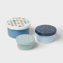 Pillowfort Kids 3pk Checkered Stainless Steel Snack Containers Portable - $257.61 MXN