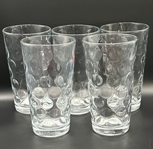 Pasabahce Turkish Tumblers Clear Glasses Circle Dots (5) 6&quot; x 3-3/8&quot; - $29.00