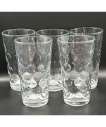 Pasabahce Turkish Tumblers Clear Glasses Circle Dots (5) 6&quot; x 3-3/8&quot; - £22.91 GBP