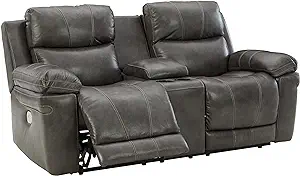 Signature Design by Ashley Edmar Leather Power Reclining Loveseat with A... - £1,509.78 GBP