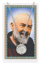 St. Pio of Pietrelcina, Padre Pio Necklace with Laminated Prayer Card - £14.34 GBP