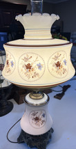 Vintage Quoizel Floral Hurricane GWTW 3 Way Parlor Lamp 1973 Model #1962 4 1/8" - $181.07