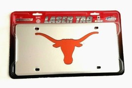 Texas Longhorns NCAA Laser Cut Auto Tag License Plate Mirror Finish/Burnt Orange - £19.82 GBP