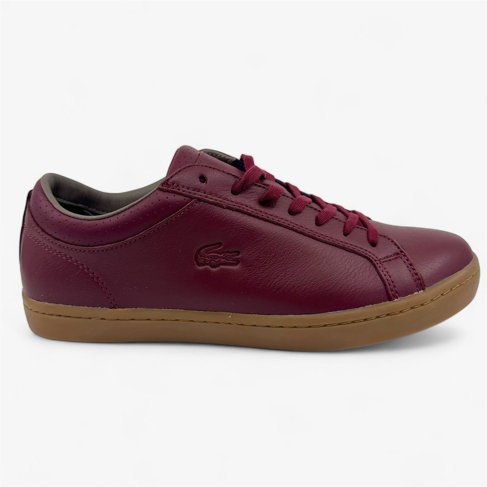 Lacoste Straightset 3 SRM Burgundy Mens Casual Sneaker