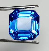 26 Carats London Blue Topaz Loose Asscher Gemstone Cut, Excellent Qualit... - £115.00 GBP