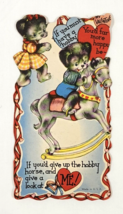 1940&#39;s Kittens On A Horse Valentine - £9.48 GBP