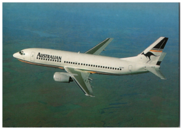 Australian Boeing 737 376 Airplane Postcard - $7.91