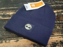 Timberland Cuff Watch Cap Navy Blue Patch Winter Beanie Hat Men/Women One Size - £18.68 GBP