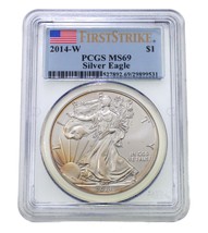 2014-W S $1 Argent American Eagle Classé Par PCGS Comme MS69 Premier Frappe - $66.09
