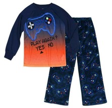 2 piece Pajama Set Long Sleeve Boys Glow In The Dark Gaming Blue Size 4/5 New - £4.89 GBP