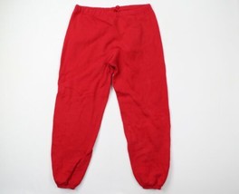 Vintage 80s Streetwear Mens XL Faded Blank Gusset Sweatpants Joggers Red... - £44.53 GBP