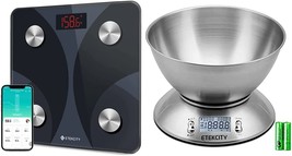 Etekcity Smart Body Fat Scale And Food Kitchen Scale With Bowl Stainless-Steel - £44.75 GBP