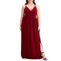 Emerald Sundae Women Trendy Plus 20 Wine Red Lace Back Long Dress Gown NWT AZ75 - £27.40 GBP