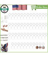 50 Blank Round Photo Insert Keychains - 4cm Acrylic for Easy Customization - $48.94 CAD