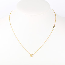 Gold Tone &quot;Lovely&quot; Heart Necklace &amp; Swarovski Style Crystal - £18.97 GBP
