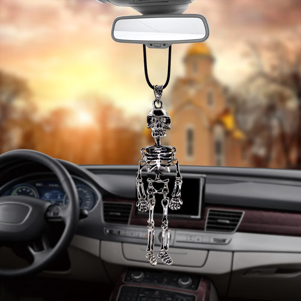 Car Pendant Skeleton man Automobiles Interior Ornaments Rearview Mirror - £12.05 GBP