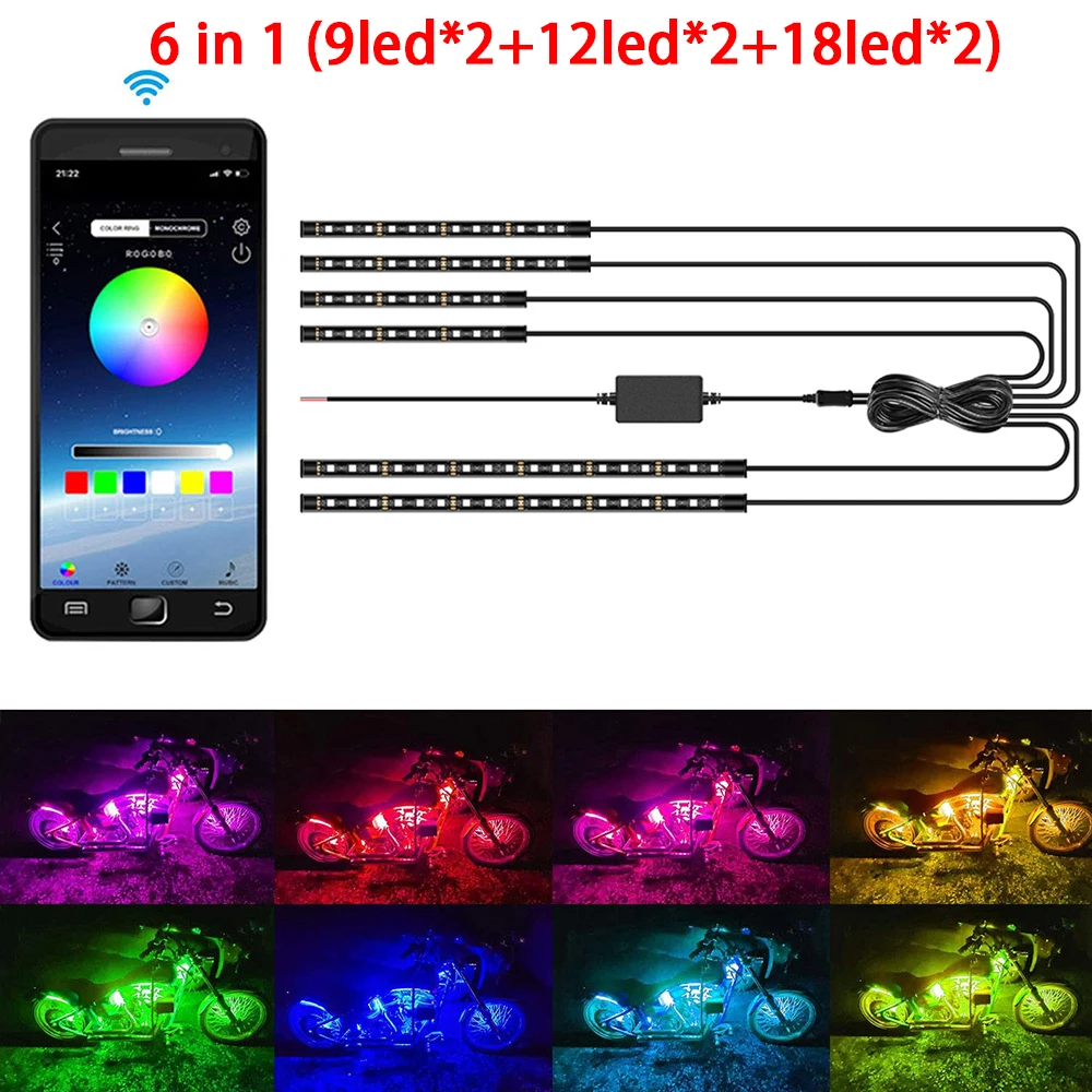 RGB LED Atmosphere Ambient Light Kit W/ APP Music Control Flexible Waterproof Ne - £394.57 GBP