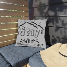 Nature-Inspired Outdoor Pillows: &#39;Stay Wild&#39; Design, UV &amp; Water-Resistant - £25.15 GBP+