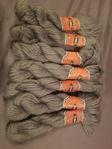 Vintage DMC Laine broder  #1 grey gray yarn 7pcs NEW NOS Germany 998*31 - £14.06 GBP