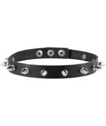 Fashion Women Men Cool Punk Goth Metal Spike Studded Link Leather Collar... - £25.64 GBP