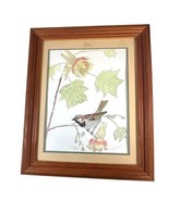 Framed Color Pencil Sparrow Drawing By W. Bruhns A Bird In A Tree Flower... - £73.54 GBP