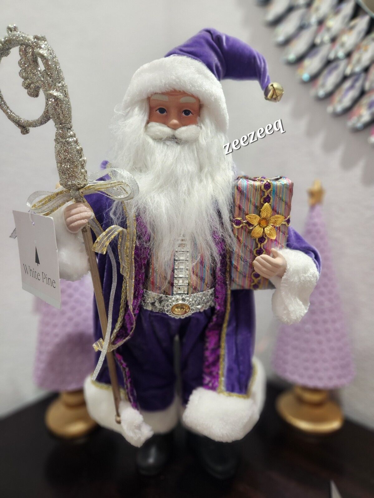 Christmas Purple Santa Claus Doll Figurine Figure Decor 19