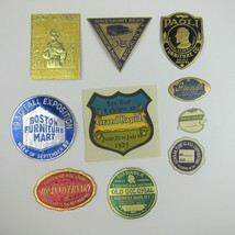 Vintage Advertising Embossed Labels Foil Seals Lot 10 Gillinder &amp; Sons G... - £7.86 GBP