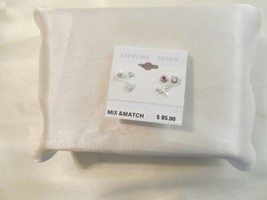 Department Store Sterling Silver Mismatched Stud Earrings F567 - £29.37 GBP