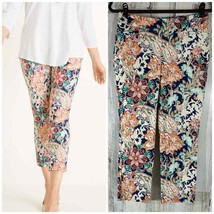 Chicos Brigitte Floral Crop Pants Size 00 or US 2 (29x23) Paisley Pull On - £19.43 GBP