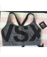 Victoria&#39;s Secret Sport Gray Marl Black VSX Player Crossback Sports Bra - M - $34.99