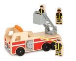 Melissa &amp; Doug Wooden Fire Truck With 3 Firefighter Play Figures - Fire ... - $38.99