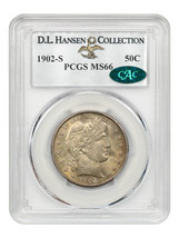 1902-S 50c PCGS/CAC MS66 ex: D.L. Hansen - $9,930.38