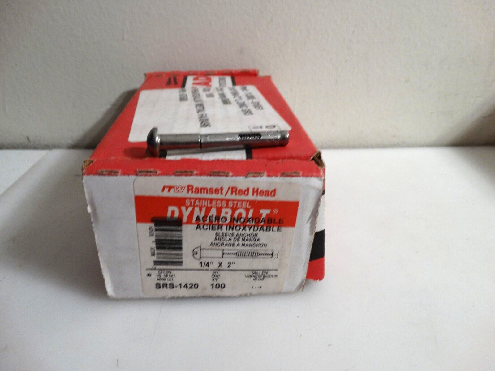 ITW Red Head SRS-1420 1/4&quot; x 2&quot; Dynabolt Sleeve Anchor Stainless Steel - $79.20