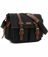 Leather Canvas Camera Bag Vintage DSLR SLR Messenger Shoulder Bag - €69,02 EUR