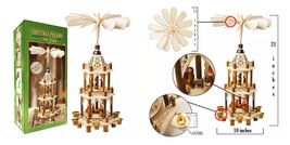 NEW Christmas Carousel Pyramid Nativity windmill Scene - 21in Decoration - £127.74 GBP