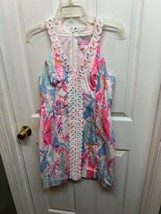 New WOT Lilly Pulitzer Sugartown Shift Dress Size 4 100% Cotton Colorful Lined - £53.11 GBP