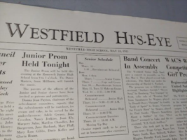 Westfield NJ Hi&#39;s Eye High School Newspaper May 15 1945 - $19.75