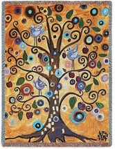 72x54 TREE OF LIFE Birds Contemporary Tapestry Afghan Throw Blanket - $63.36