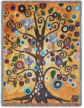 72x54 TREE OF LIFE Birds Contemporary Tapestry Afghan Throw Blanket - £49.70 GBP