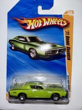 Lime Green 2010 NEW MODELS Hot Wheels &#39;71 DODGE CHARGER #036 - £5.46 GBP