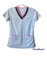 Greys Anatomy Scrub Top XS Womens Pocket Modern Fit Mock Wrap Soft Comfort - £15.92 GBP