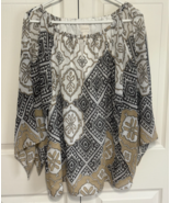 Chico&#39;s Size 1 or M Medium Flowing Crepe Tribal Blouse Shirt Top Business - €17,05 EUR