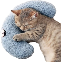 Little Pillow for Cats, Ultra Soft Fluffy Pet Calming Toy Half Donut Cud... - $15.48