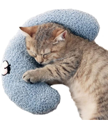 Little Pillow for Cats, Ultra Soft Fluffy Pet Calming Toy Half Donut Cud... - $15.48