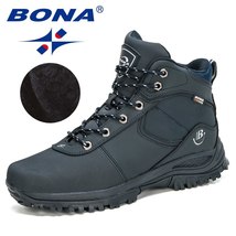 BONA 2021 New Arrival Nubuck Leather Shoes Winter Boots Men Warm Sneakers Outdoo - £78.63 GBP