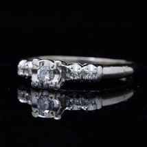 Art Deco Style  Antique Natural Diamond Engagement Ring 1/3+ TCW With  Box - £245.51 GBP