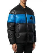 DSQUARED2 Men's Down Color-block Puffer Jacket in Black/Blue_Size EU 52 US XL44 - $399.99