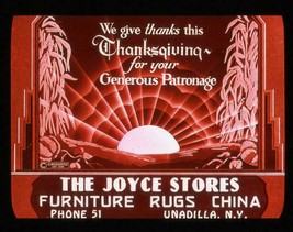 Antique Magic Lantern Theatre Thanksgiving Advertising Slide 1930 I - £18.26 GBP