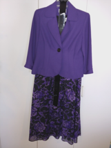 Studio I Ladies 2-PC. BLACK/PURPLE Sleeveless MIDI-DRESS/JACKET-8-BARELY Worn - £18.47 GBP